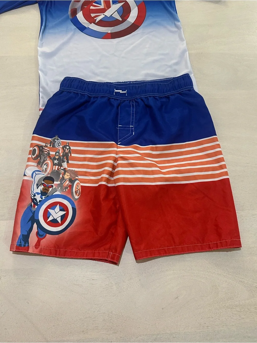 Marvel. Captain America Swim Top and Short Set.